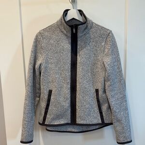 Lululemon Athletica Gray Teddy Jacket with Sporty Mock Neck